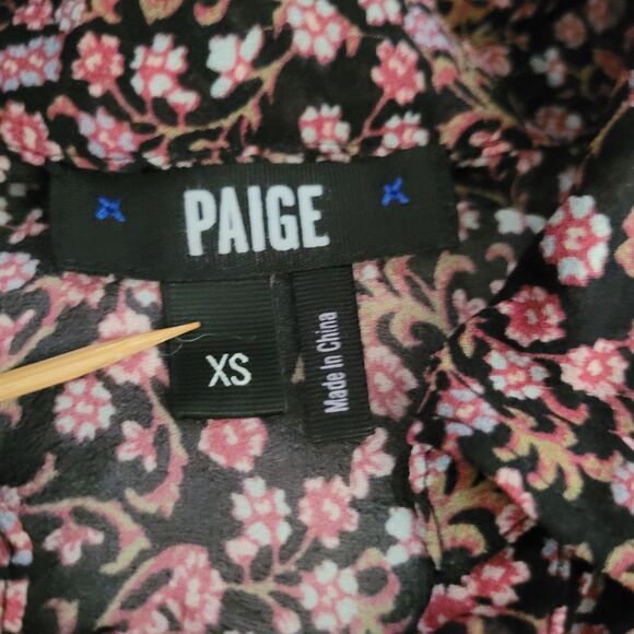 Paige Top Shirt Womens Size XS Silk Ditsy Floral Boho Romantic Long Sleeve - Picture 5 of 7